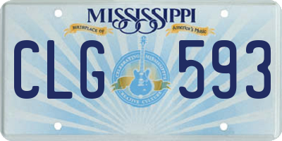 MS license plate CLG593