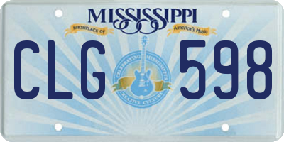 MS license plate CLG598