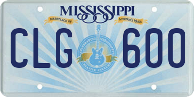 MS license plate CLG600