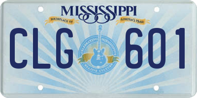 MS license plate CLG601
