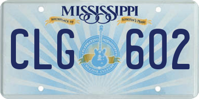 MS license plate CLG602