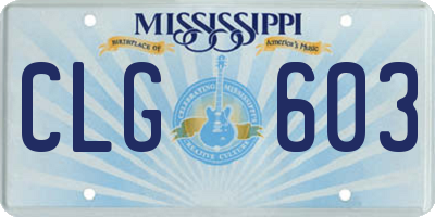 MS license plate CLG603