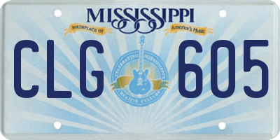 MS license plate CLG605