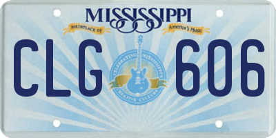 MS license plate CLG606