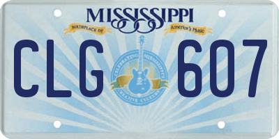 MS license plate CLG607