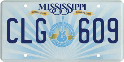 MS license plate CLG609