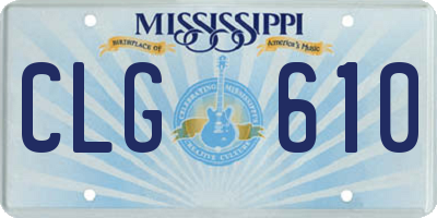 MS license plate CLG610