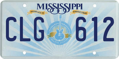 MS license plate CLG612