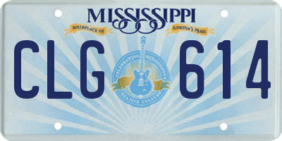 MS license plate CLG614