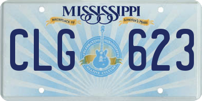 MS license plate CLG623