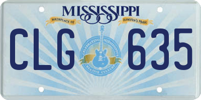 MS license plate CLG635