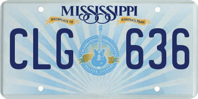 MS license plate CLG636