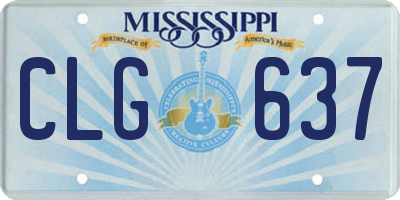 MS license plate CLG637
