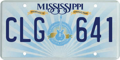 MS license plate CLG641