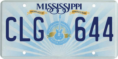 MS license plate CLG644