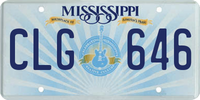MS license plate CLG646