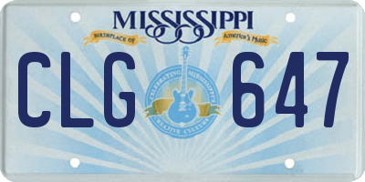MS license plate CLG647