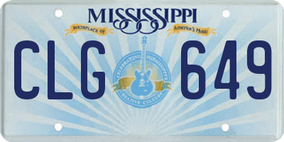 MS license plate CLG649
