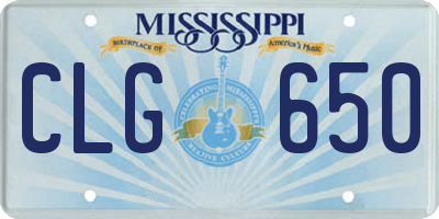 MS license plate CLG650