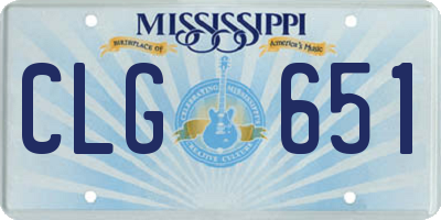 MS license plate CLG651