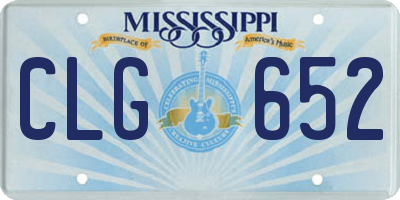 MS license plate CLG652