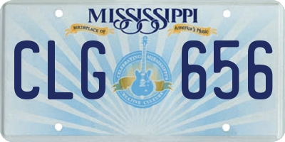 MS license plate CLG656