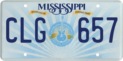MS license plate CLG657