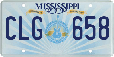 MS license plate CLG658