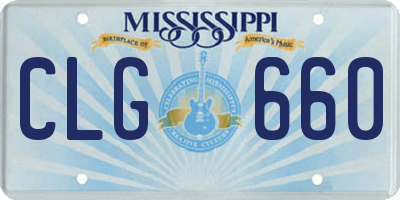 MS license plate CLG660