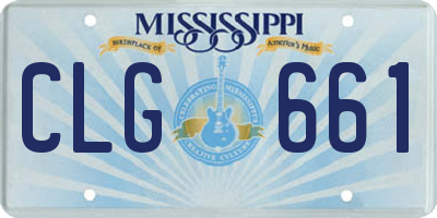 MS license plate CLG661