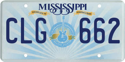 MS license plate CLG662
