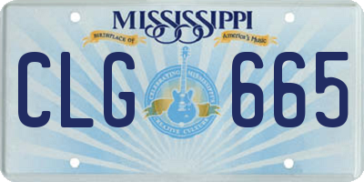 MS license plate CLG665