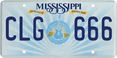 MS license plate CLG666