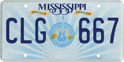 MS license plate CLG667