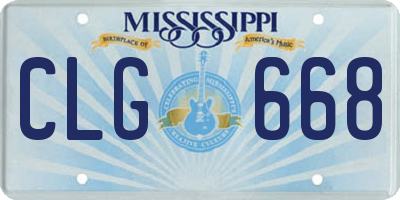 MS license plate CLG668