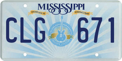 MS license plate CLG671