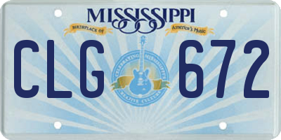 MS license plate CLG672