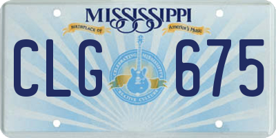 MS license plate CLG675