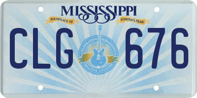 MS license plate CLG676