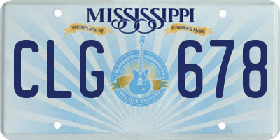 MS license plate CLG678
