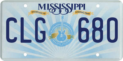 MS license plate CLG680