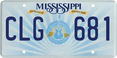 MS license plate CLG681