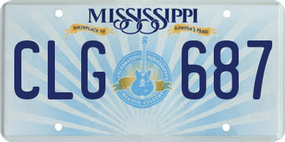 MS license plate CLG687