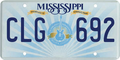 MS license plate CLG692