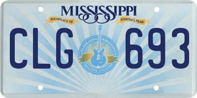 MS license plate CLG693