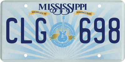 MS license plate CLG698