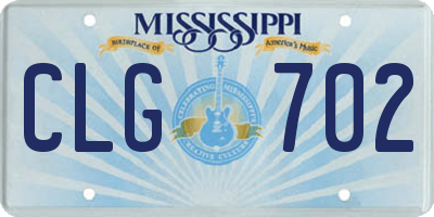 MS license plate CLG702