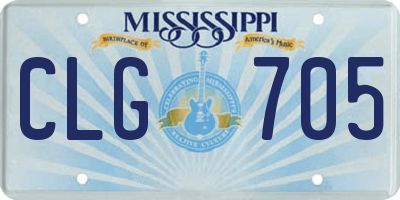 MS license plate CLG705