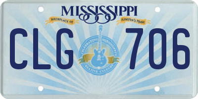 MS license plate CLG706
