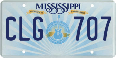 MS license plate CLG707